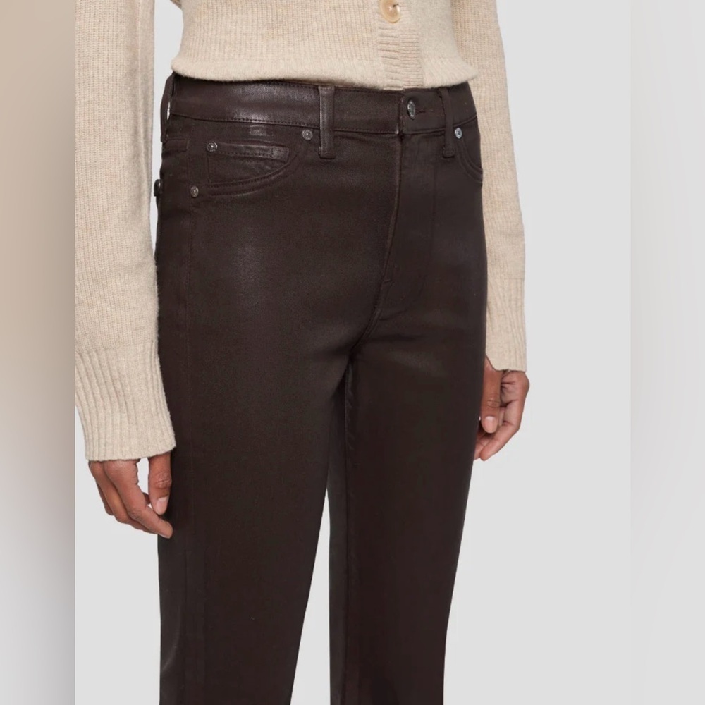 7 for all Mankind high waisted brown coated skinny Jeans size 30 NWT